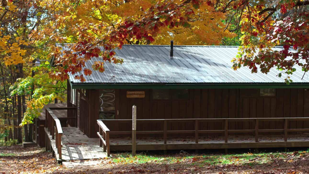A small summer camp cabin in Iowa.
